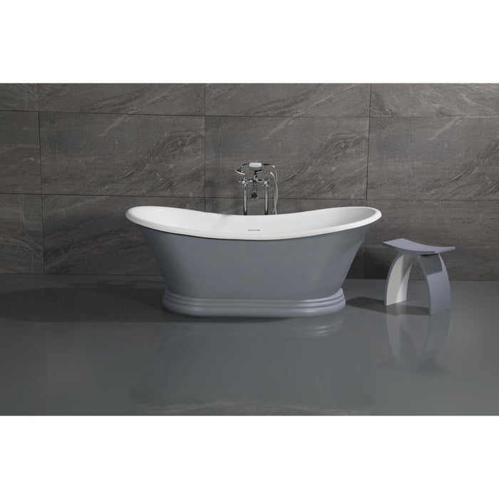 Kingston Heirloom CCK266K1 - Kingston Three-Handle 2-Hole Freestanding Tub Faucet with Supply Line and Stop Valve, Polished Chrome