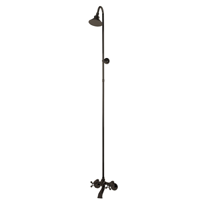 Kingston Heirloom CCK2675 - Vintage Two-Handle 2-Hole Wall Mount Clawfoot Tub Faucet Package with Shower Combo, Oil Rubbed Bronze