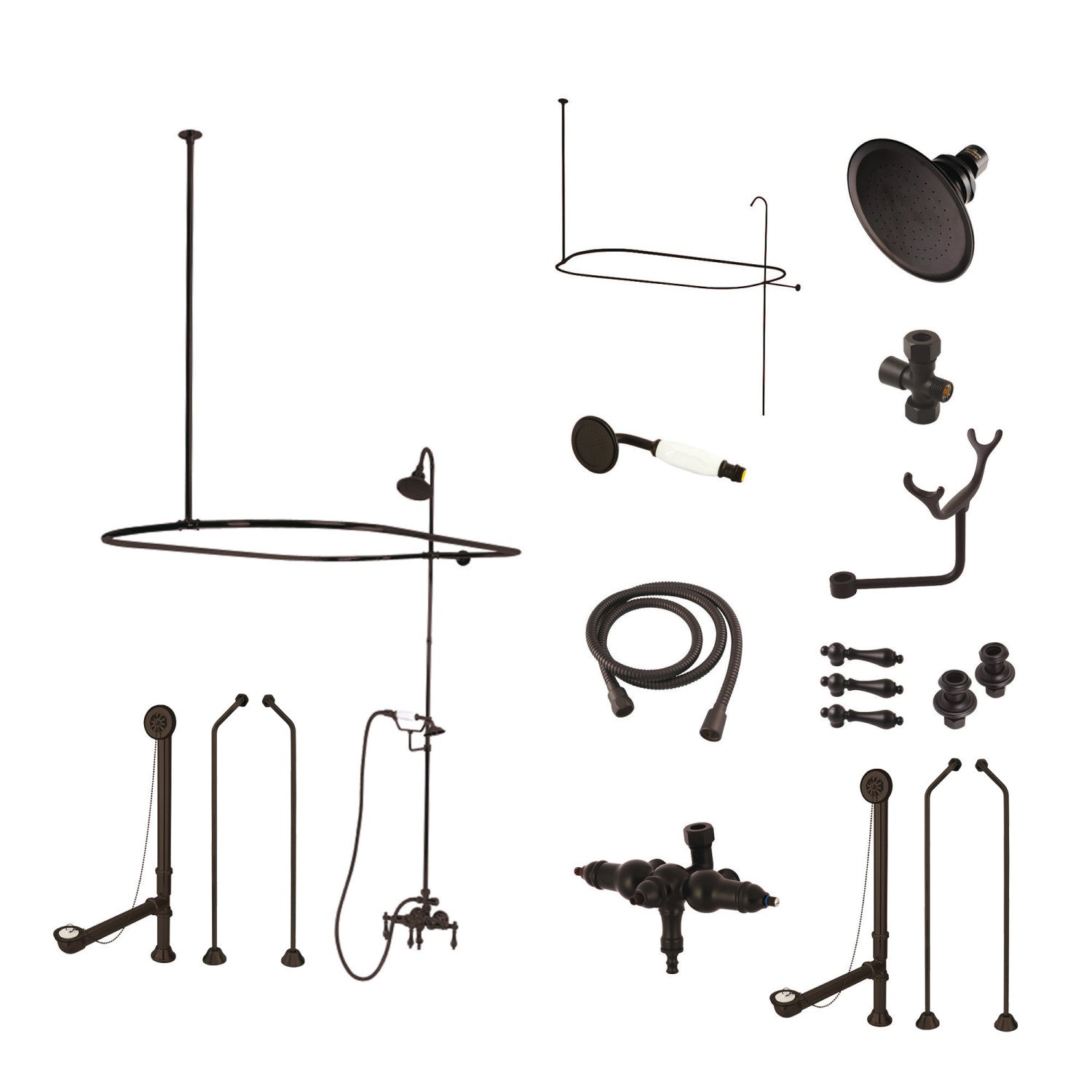 Kingston Brass Vintage CCK3185AL ThreeHandle 2Hole Tub Wall Mount