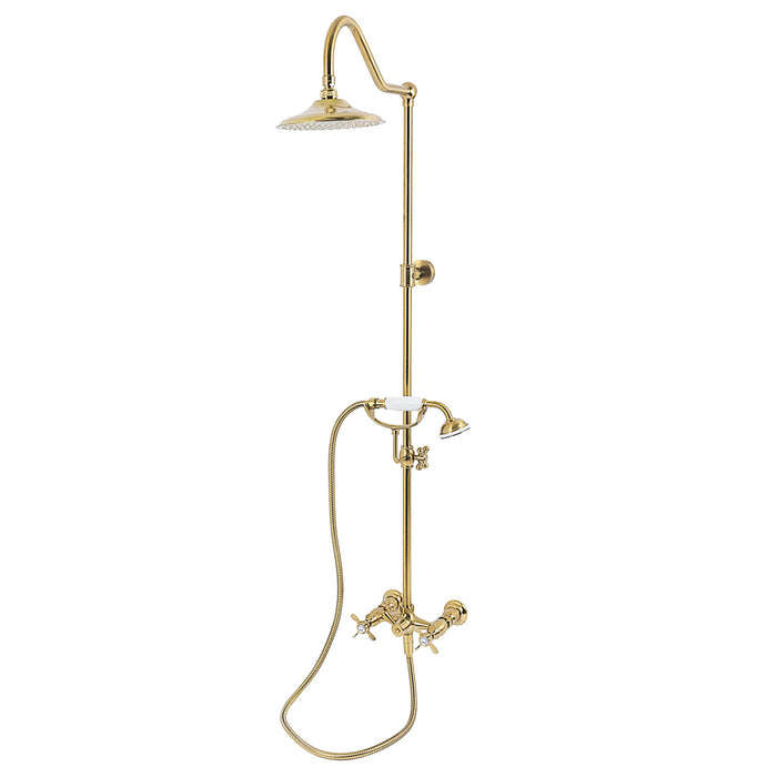 Essx CCK3667BEX Wall Mount Rain Drop Shower System with Hand Shower, Brushed Brass