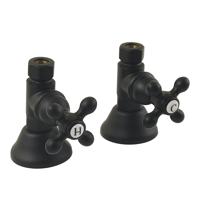 Kingston Heirloom CCK44150AX - Trimscape 1/2-Inch FIP x 1/2-Inch O.D. Comp Quarter-Turn Straight Shut-Off Valve, Matte Black