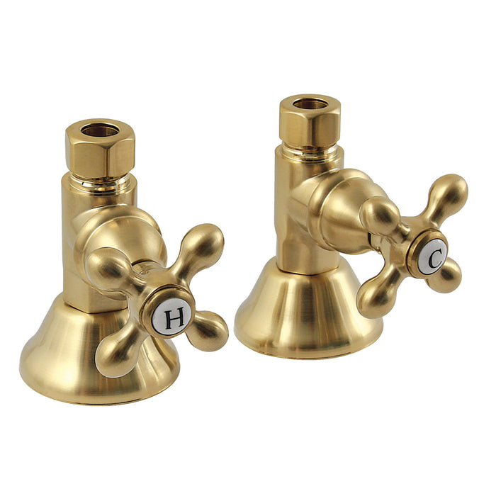 Kingston Heirloom CCK44157AX - Trimscape 1/2-Inch FIP x 1/2-Inch O.D. Comp Quarter-Turn Straight Shut-Off Valve, Brushed Brass