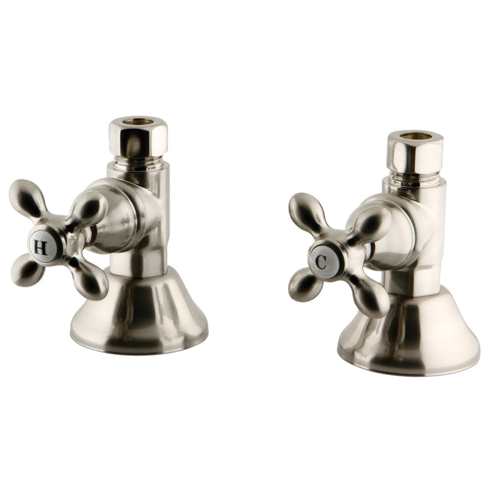 Kingston Heirloom CCK44158AX - Trimscape 1/2-Inch FIP x 1/2-Inch O.D. Comp Quarter-Turn Straight Shut-Off Valve, Brushed Nickel