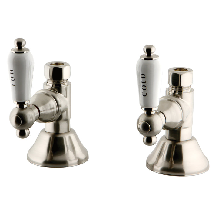 Kingston Heirloom CCK44158PL - Trimscape 1/2-Inch FIP x 1/2-Inch O.D. Comp Quarter-Turn Straight Shut-Off Valve, Brushed Nickel