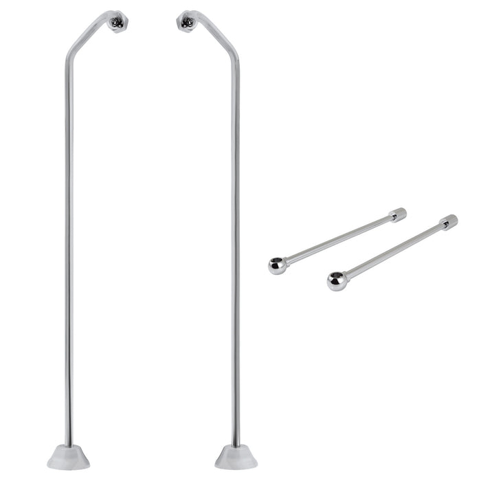 Kingston Vintage CCK471 Double Offset Supply Line with Wall Bracket Combo, Polished Chrome