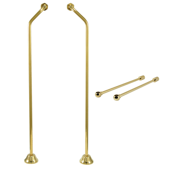 Kingston Vintage CCK472 Double Offset Supply Line with Wall Bracket Combo, Polished Brass