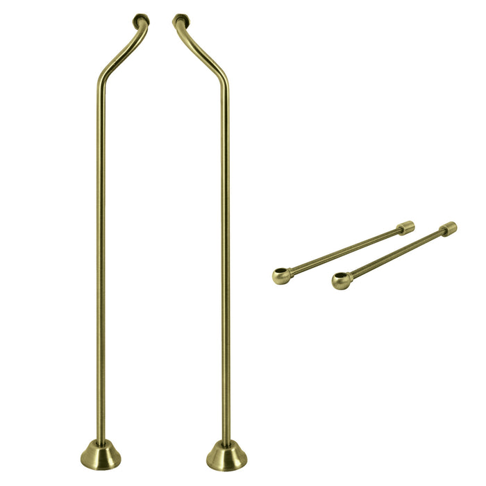 Kingston Vintage CCK473 Double Offset Supply Line with Wall Bracket Combo, Antique Brass
