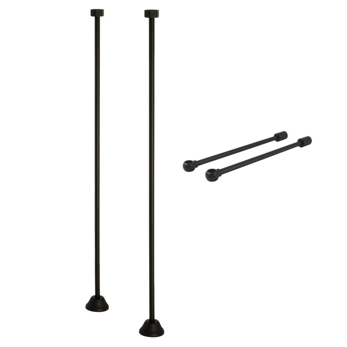 Kingston Vintage CCK480 Straight Supply Line with Wall Bracket Combo, Matte Black