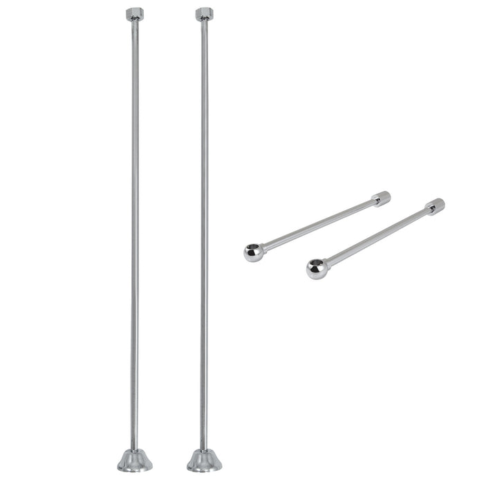 Kingston Vintage CCK481 Straight Supply Line with Wall Bracket Combo, Polished Chrome