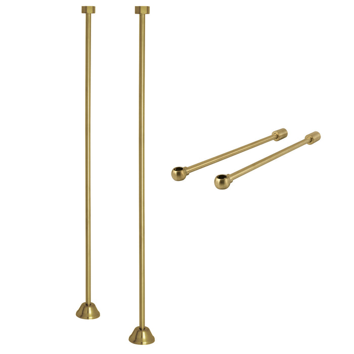 Kingston Vintage CCK487 Straight Supply Line with Wall Bracket Combo, Brushed Brass