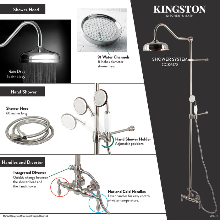 Wall Mounted Handheld Shower Holder with Integrated Hose Connection in Polished Chrome Finish