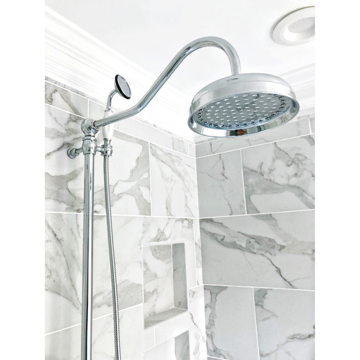 Kingston Heirloom CCK6171 - Vintage Tub Wall Mount Rain Drop Shower System with Hand Shower, Polished Chrome