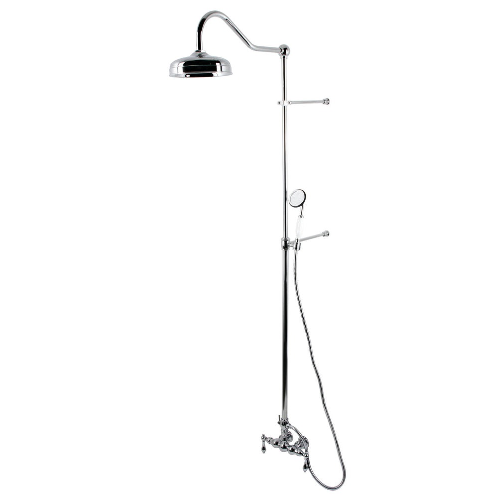 Kingston Brass Heirloom CCK6171 - Vintage Tub Wall Mount Rain Drop Shower System with Hand Shower, Polished Chrome