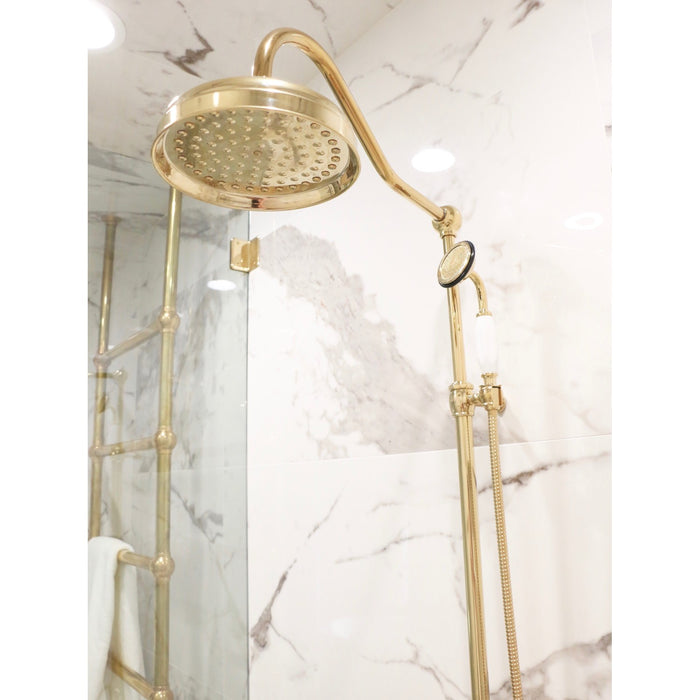 Vintage CCK6172 Tub Wall Mount Rain Drop Shower System with Hand Shower, Polished Brass