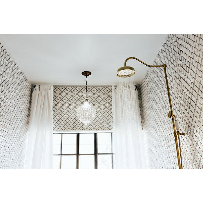 Kingston Heirloom CCK6172 - Vintage Tub Wall Mount Rain Drop Shower System with Hand Shower, Polished Brass