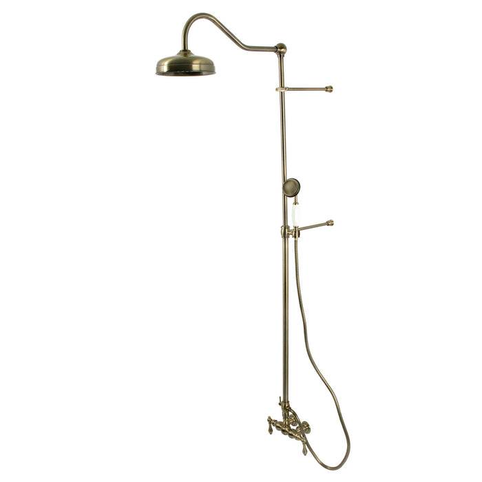 Vintage CCK6173 Tub Wall Mount Rain Drop Shower System with Hand Shower, Antique Brass