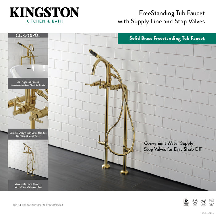 Kingston Sona CCK8100DL - Concord Freestanding Tub Faucet with Supply Line and Stop Valve, Matte Black