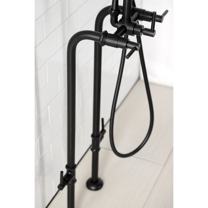 Kingston Sona CCK8100DL - Concord Freestanding Tub Faucet with Supply Line and Stop Valve, Matte Black