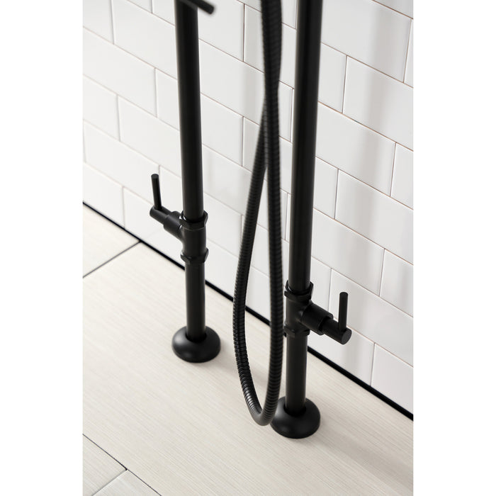 Kingston Sona CCK8100DL - Concord Freestanding Tub Faucet with Supply Line and Stop Valve, Matte Black