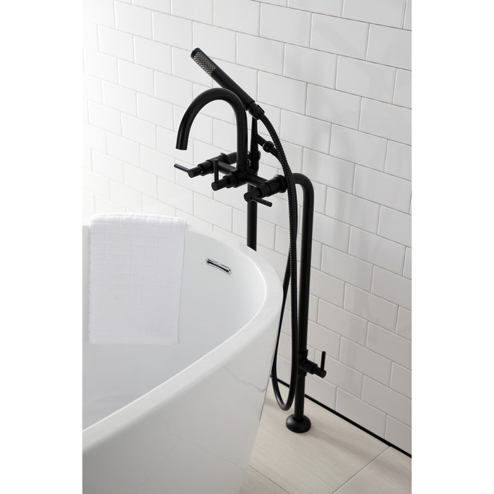 Kingston Sona CCK8100DL - Concord Freestanding Tub Faucet with Supply Line and Stop Valve, Matte Black