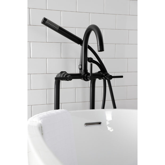 Kingston Sona CCK8100DL - Concord Freestanding Tub Faucet with Supply Line and Stop Valve, Matte Black