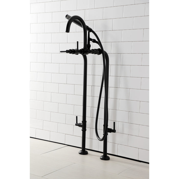 Kingston Sona CCK8100DL - Concord Freestanding Tub Faucet with Supply Line and Stop Valve, Matte Black