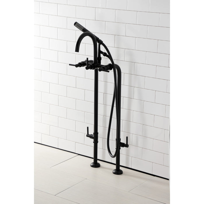 Kingston Sona CCK8100DL - Concord Freestanding Tub Faucet with Supply Line and Stop Valve, Matte Black