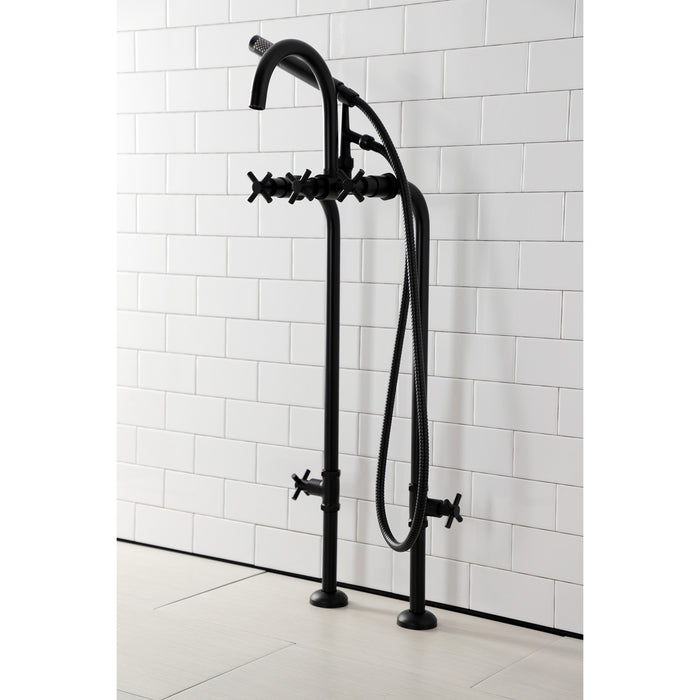 Kingston Sona CCK8100DX - Concord Freestanding Tub Faucet with Supply Line and Stop Valve, Matte Black