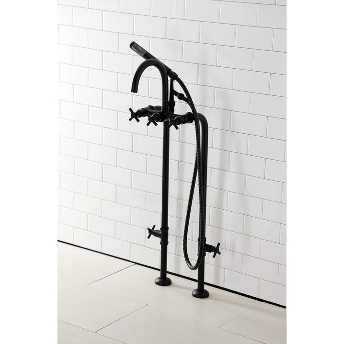 Kingston Sona CCK8100DX - Concord Freestanding Tub Faucet with Supply Line and Stop Valve, Matte Black