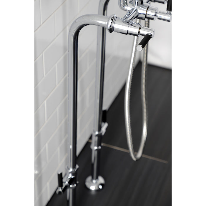 Kingston Sona CCK8101DKL - Concord Freestanding Tub Faucet with Supply Line and Stop Valve, Polished Chrome