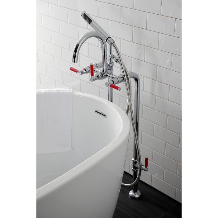 Kingston Sona CCK8101DKL - Concord Freestanding Tub Faucet with Supply Line and Stop Valve, Polished Chrome