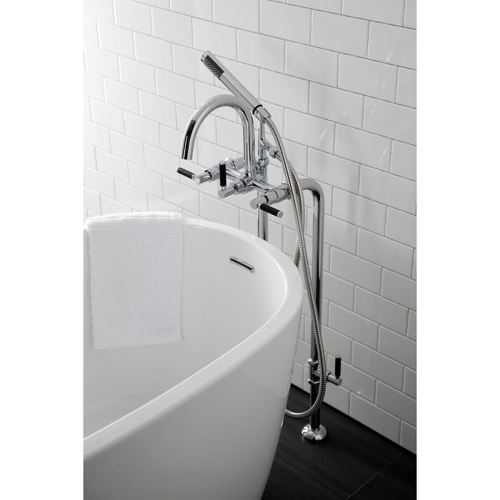 Kingston Sona CCK8101DKL - Concord Freestanding Tub Faucet with Supply Line and Stop Valve, Polished Chrome