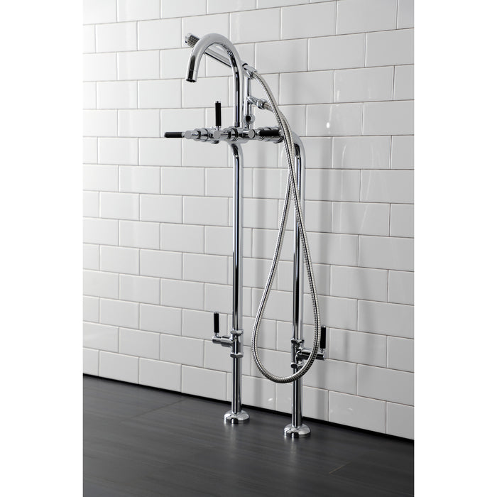 Kingston Sona CCK8101DKL - Concord Freestanding Tub Faucet with Supply Line and Stop Valve, Polished Chrome