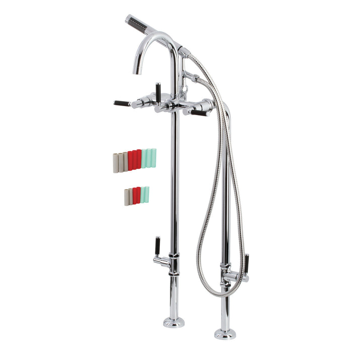 Kingston Sona CCK8101DKL - Concord Freestanding Tub Faucet with Supply Line and Stop Valve, Polished Chrome