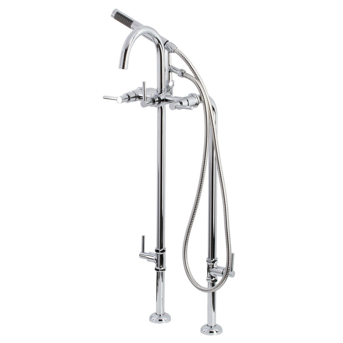 Kingston Sona CCK8101DL - Concord Freestanding Tub Faucet with Supply Line and Stop Valve, Polished Chrome