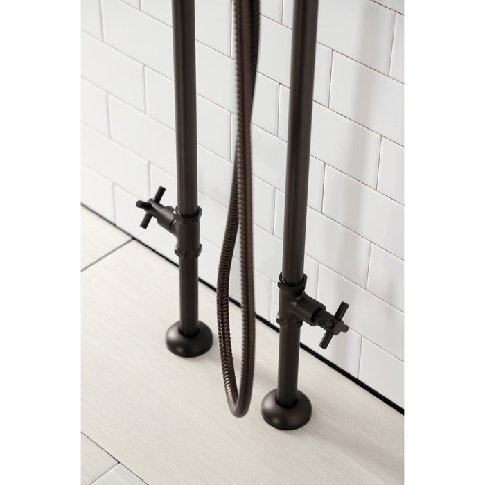 Kingston Sona CCK8105DX - Concord Freestanding Tub Faucet with Supply Line and Stop Valve, Oil Rubbed Bronze