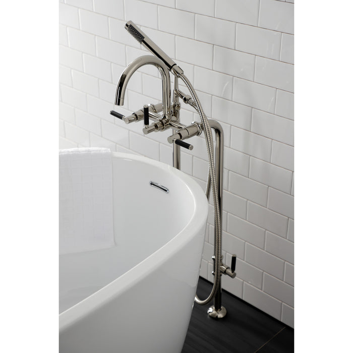 Kingston Sona CCK8106DKL - Concord Freestanding Tub Faucet with Supply Line and Stop Valve, Polished Nickel