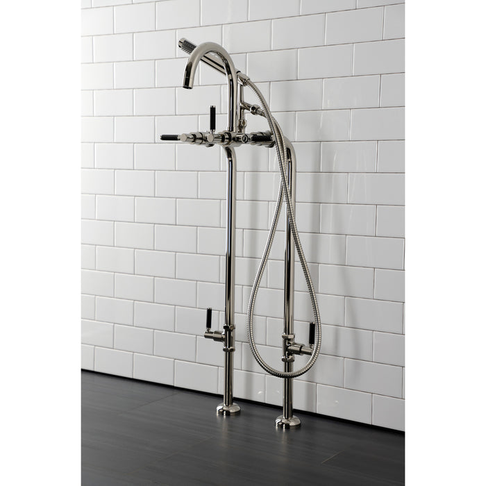 Kingston Sona CCK8106DKL - Concord Freestanding Tub Faucet with Supply Line and Stop Valve, Polished Nickel