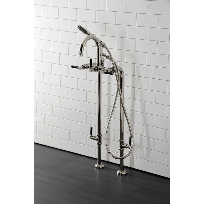 Kingston Sona CCK8106DKL - Concord Freestanding Tub Faucet with Supply Line and Stop Valve, Polished Nickel