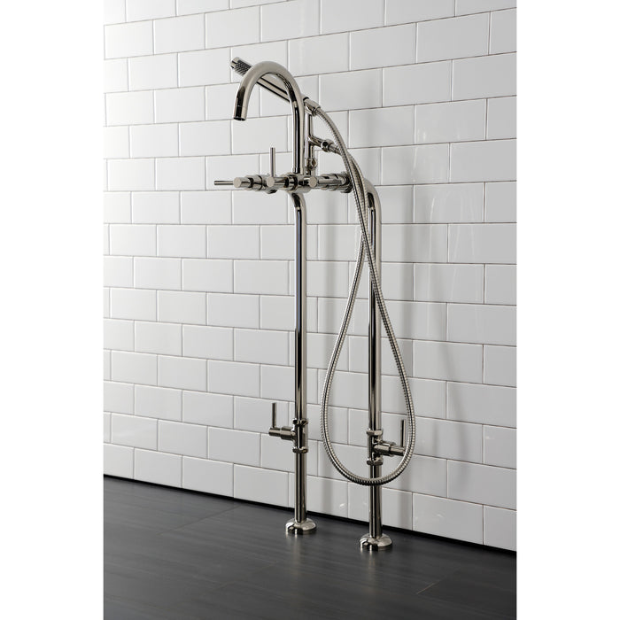 Kingston Sona CCK8106DL - Concord Freestanding Tub Faucet with Supply Line and Stop Valve, Polished Nickel