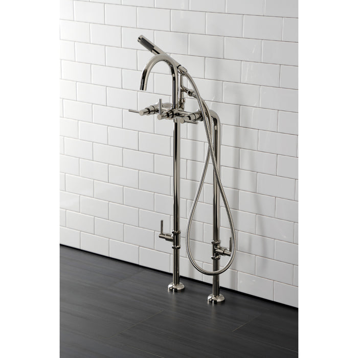 Kingston Sona CCK8106DL - Concord Freestanding Tub Faucet with Supply Line and Stop Valve, Polished Nickel