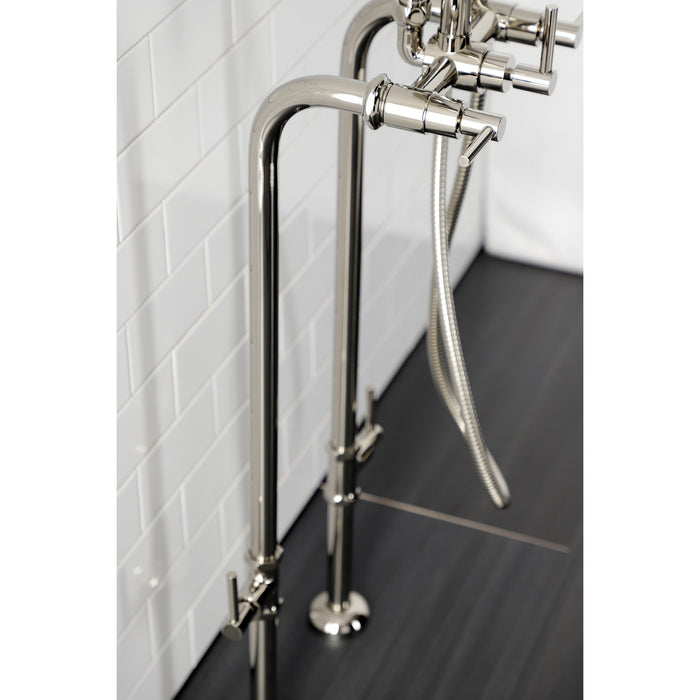 Kingston Sona CCK8106DL - Concord Freestanding Tub Faucet with Supply Line and Stop Valve, Polished Nickel