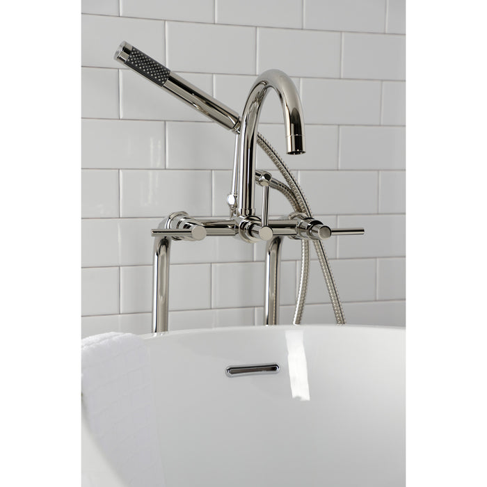 Kingston Sona CCK8106DL - Concord Freestanding Tub Faucet with Supply Line and Stop Valve, Polished Nickel