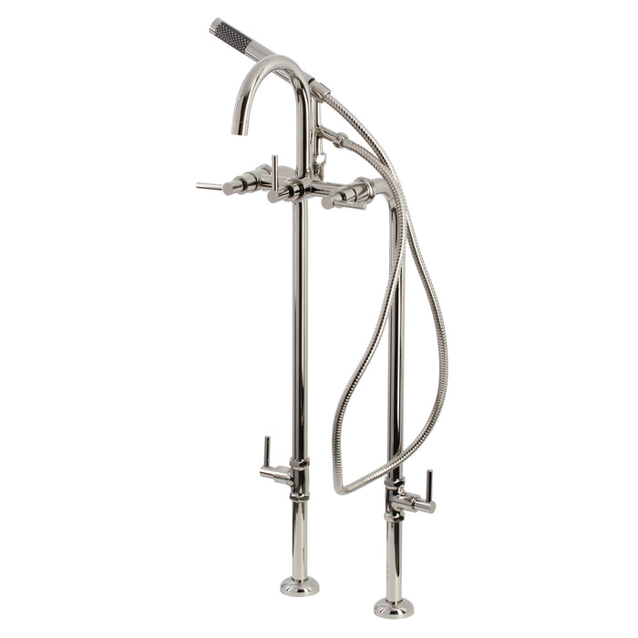 Kingston Sona CCK8106DL - Concord Freestanding Tub Faucet with Supply Line and Stop Valve, Polished Nickel