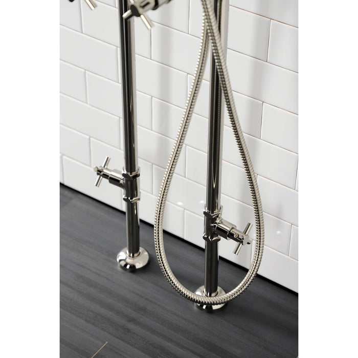 Kingston Sona CCK8106DX - Concord Freestanding Tub Faucet with Supply Line and Stop Valve, Polished Nickel