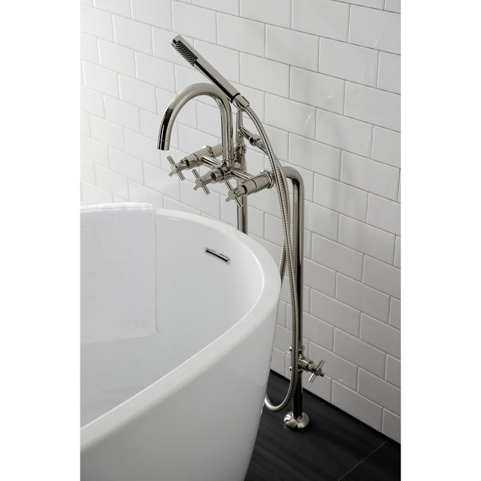 Kingston Sona CCK8106DX - Concord Freestanding Tub Faucet with Supply Line and Stop Valve, Polished Nickel