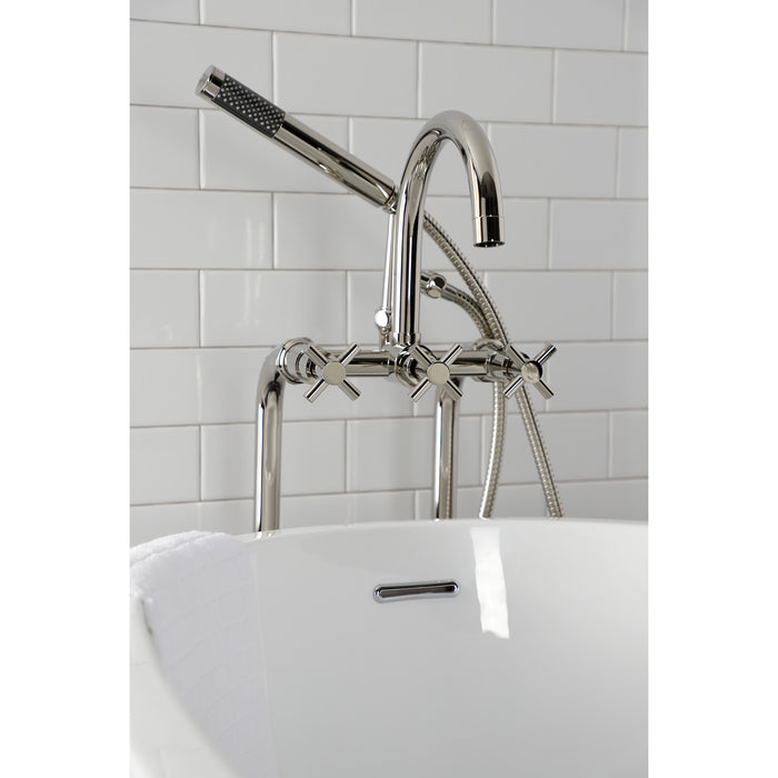 Kingston Sona CCK8106DX - Concord Freestanding Tub Faucet with Supply Line and Stop Valve, Polished Nickel