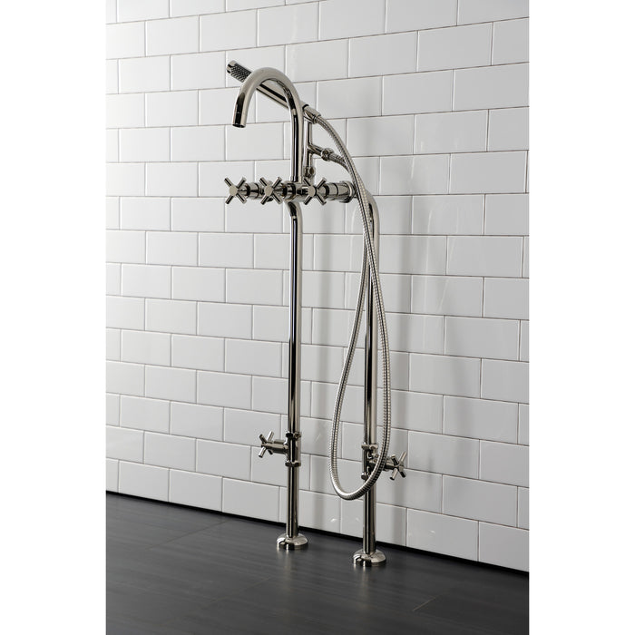 Kingston Sona CCK8106DX - Concord Freestanding Tub Faucet with Supply Line and Stop Valve, Polished Nickel