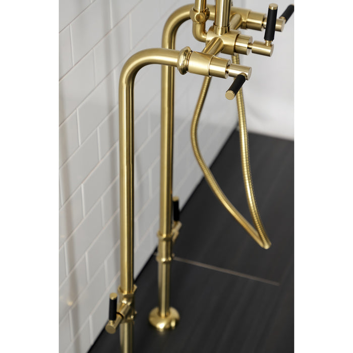 Kingston Sona CCK8107DKL - Concord Freestanding Tub Faucet with Supply Line and Stop Valve, Brushed Brass