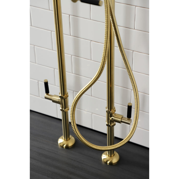 Kingston Sona CCK8107DKL - Concord Freestanding Tub Faucet with Supply Line and Stop Valve, Brushed Brass